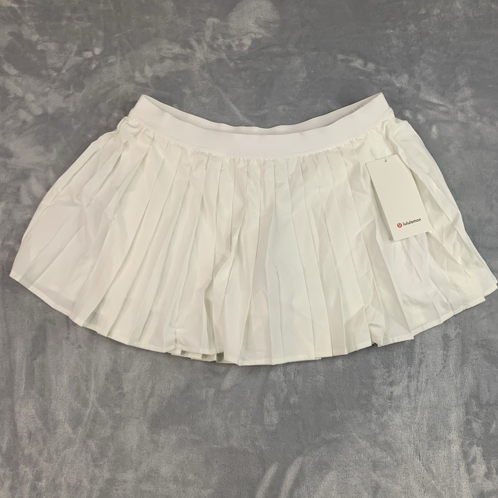 Lululemon High-Rise Pleated Tennis Skirt White Women's Size 14 $88